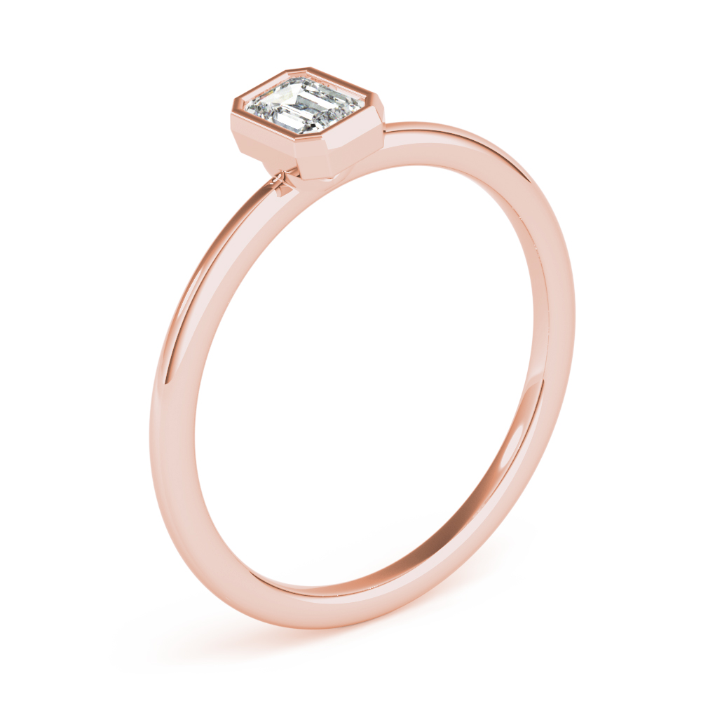  Ladies Emerald Cut Solitaire Ring 0.01 Carat Total Weight 0.01 CT 0.01 C.T.W 14K yellow, white or rose gold - view 5
