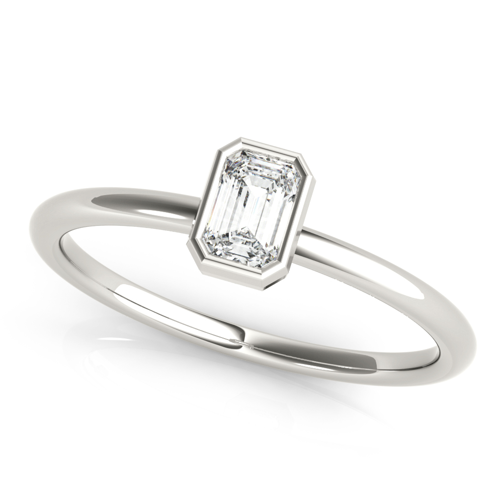  Ladies Emerald Cut Solitaire Ring 0.01 Carat Total Weight 0.01 CT 0.01 C.T.W 14K yellow, white or rose gold - view 6