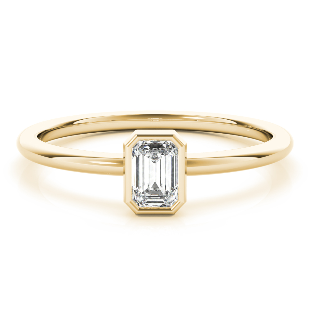  Ladies Emerald Cut Solitaire Ring 0.01 Carat Total Weight 0.01 CT 0.01 C.T.W 14K yellow, white or rose gold - view 7