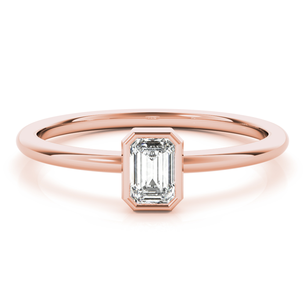  Ladies Emerald Cut Solitaire Ring 0.01 Carat Total Weight 0.01 CT 0.01 C.T.W 14K yellow, white or rose gold - view 8