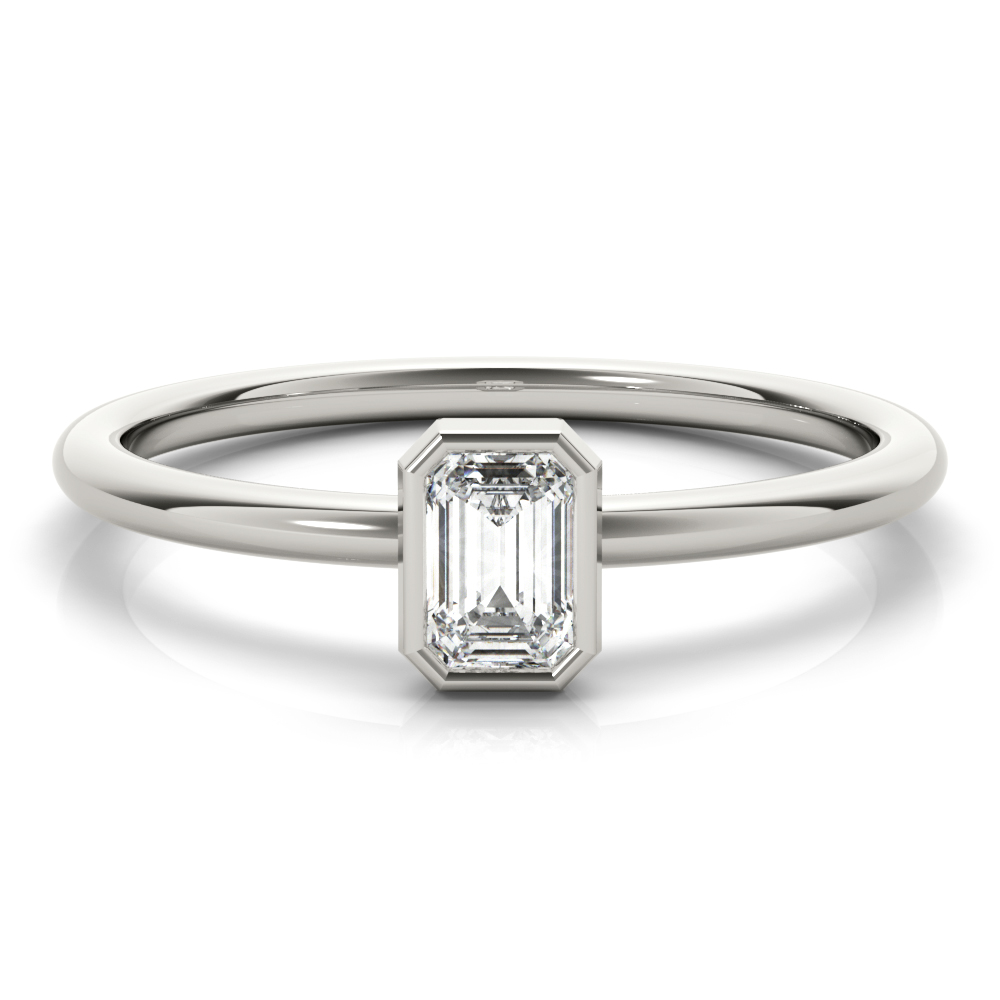  Ladies Emerald Cut Solitaire Ring 0.01 Carat Total Weight 0.01 CT 0.01 C.T.W 14K yellow, white or rose gold - view 9