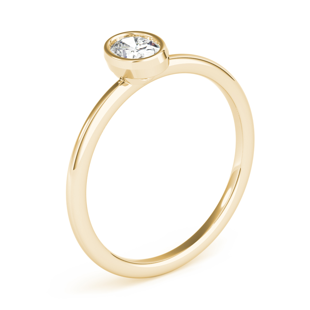  Ladies Bezel Set Solitaire Oval Engagement Ring 1/4 Carat Total Weight   (Lab-Created) 0.25 C.T.W Platinum - view 4
