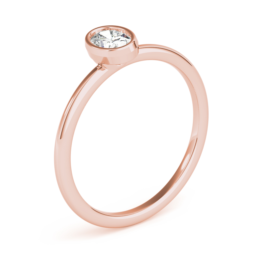  Ladies Bezel Set Solitaire Oval Engagement Ring 1/4 Carat Total Weight   (Lab-Created) 0.25 C.T.W Platinum - view 5