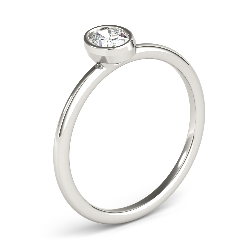  Ladies Bezel Set Solitaire Oval Engagement Ring 1/4 Carat Total Weight   (Lab-Created) 0.25 C.T.W Platinum - view 6