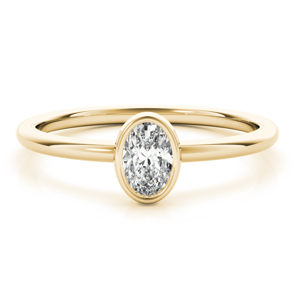  Ladies Bezel Set Solitaire Oval Engagement Ring 1/4 Carat Total Weight   (Lab-Created) 0.25 C.T.W Platinum - view 7