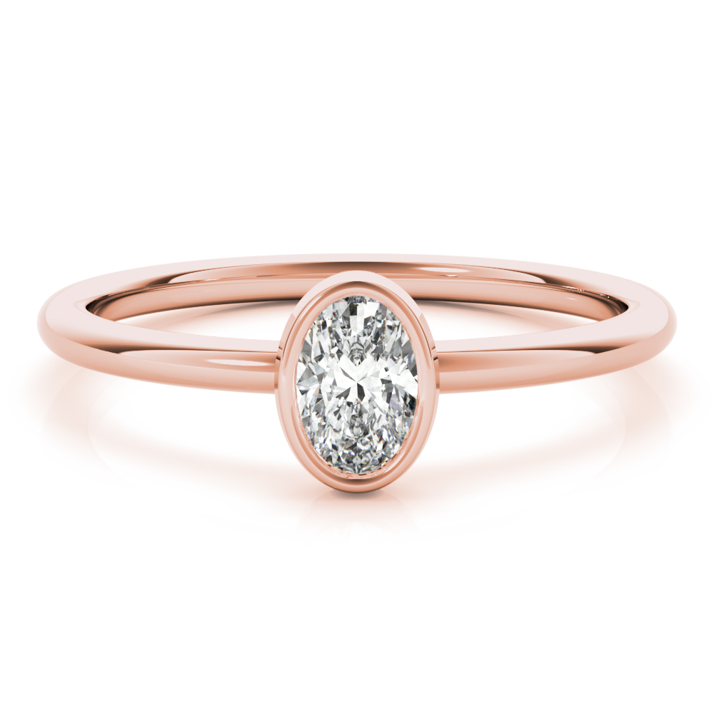  Ladies Bezel Set Solitaire Oval Engagement Ring 1/4 Carat Total Weight   (Lab-Created) 0.25 C.T.W Platinum - view 8