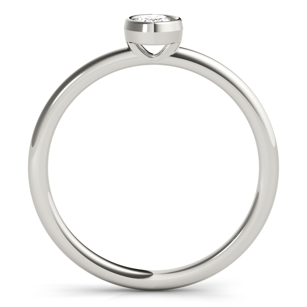  Ladies Bezel Set Solitaire Oval Engagement Ring 1/4 Carat Total Weight   (Lab-Created) 0.25 C.T.W Platinum - view 12