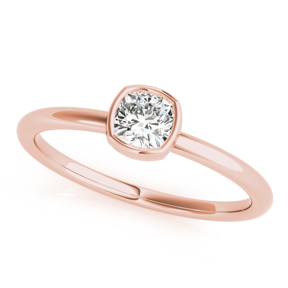 Ladies Bezel Set Solitaire Cushion Cut Engagement Rings 3/8 Carat Total Weight   (Lab-Created) 0.40 C.T.W 10K yellow, white or rose gold - view 3