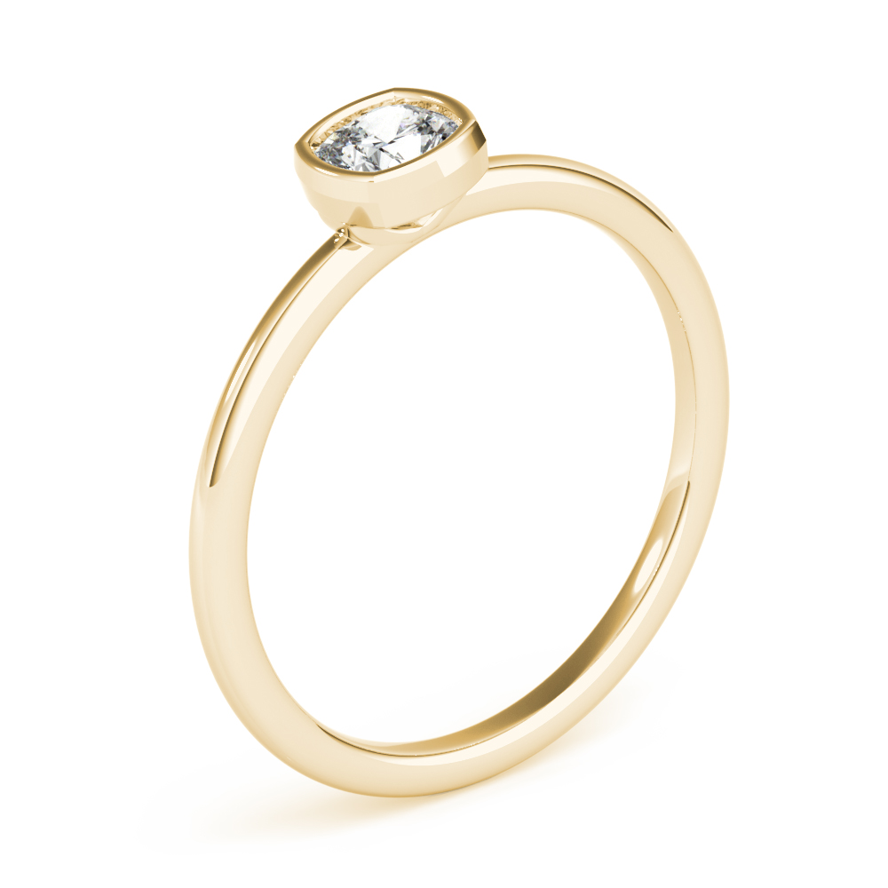  Ladies Bezel Set Solitaire Cushion Cut Engagement Rings 3/8 Carat Total Weight   (Lab-Created) 0.40 C.T.W 10K yellow, white or rose gold - view 4