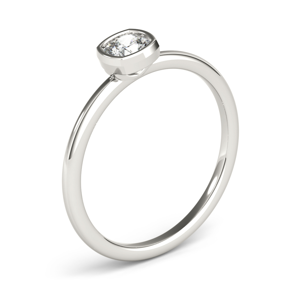  Ladies Bezel Set Solitaire Cushion Cut Engagement Rings 3/8 Carat Total Weight   (Lab-Created) 0.40 C.T.W 10K yellow, white or rose gold - view 6