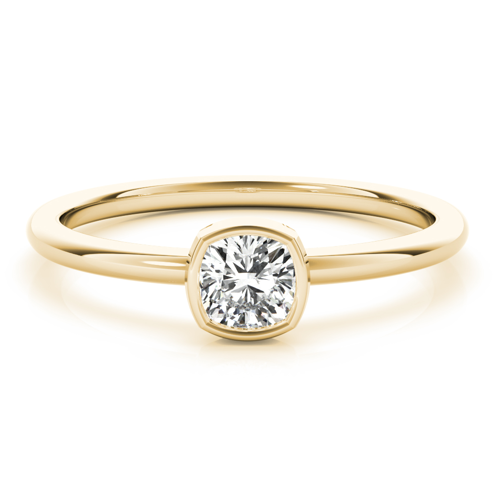  Ladies Bezel Set Solitaire Cushion Cut Engagement Rings 3/8 Carat Total Weight   (Lab-Created) 0.40 C.T.W 10K yellow, white or rose gold - view 7