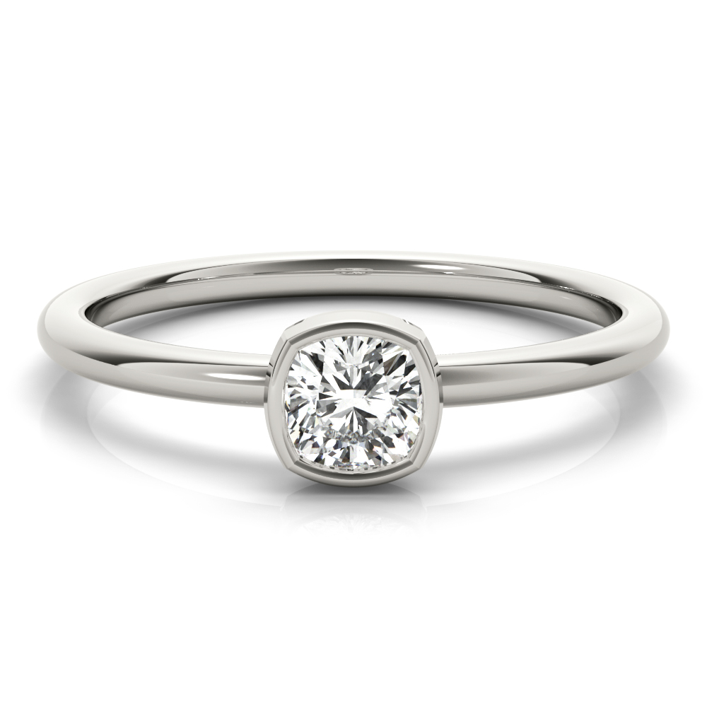  Ladies Bezel Set Solitaire Cushion Cut Engagement Rings 3/8 Carat Total Weight   (Lab-Created) 0.40 C.T.W 10K yellow, white or rose gold - view 9