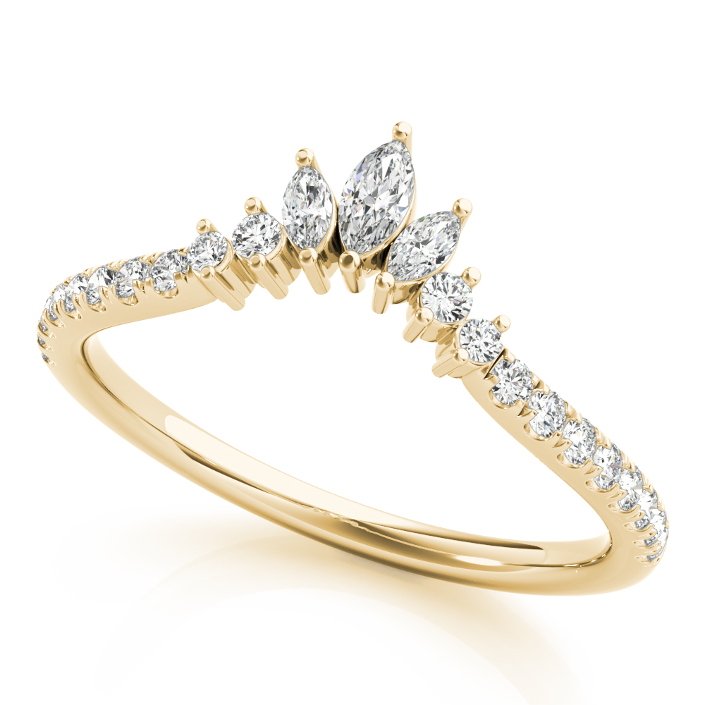  Ladies Round & Marquise Diamond Fashion Ring 0.54 Carat Total Weight   (Lab-Created) 0.54 C.T.W 10K yellow, white or rose gold - view 2