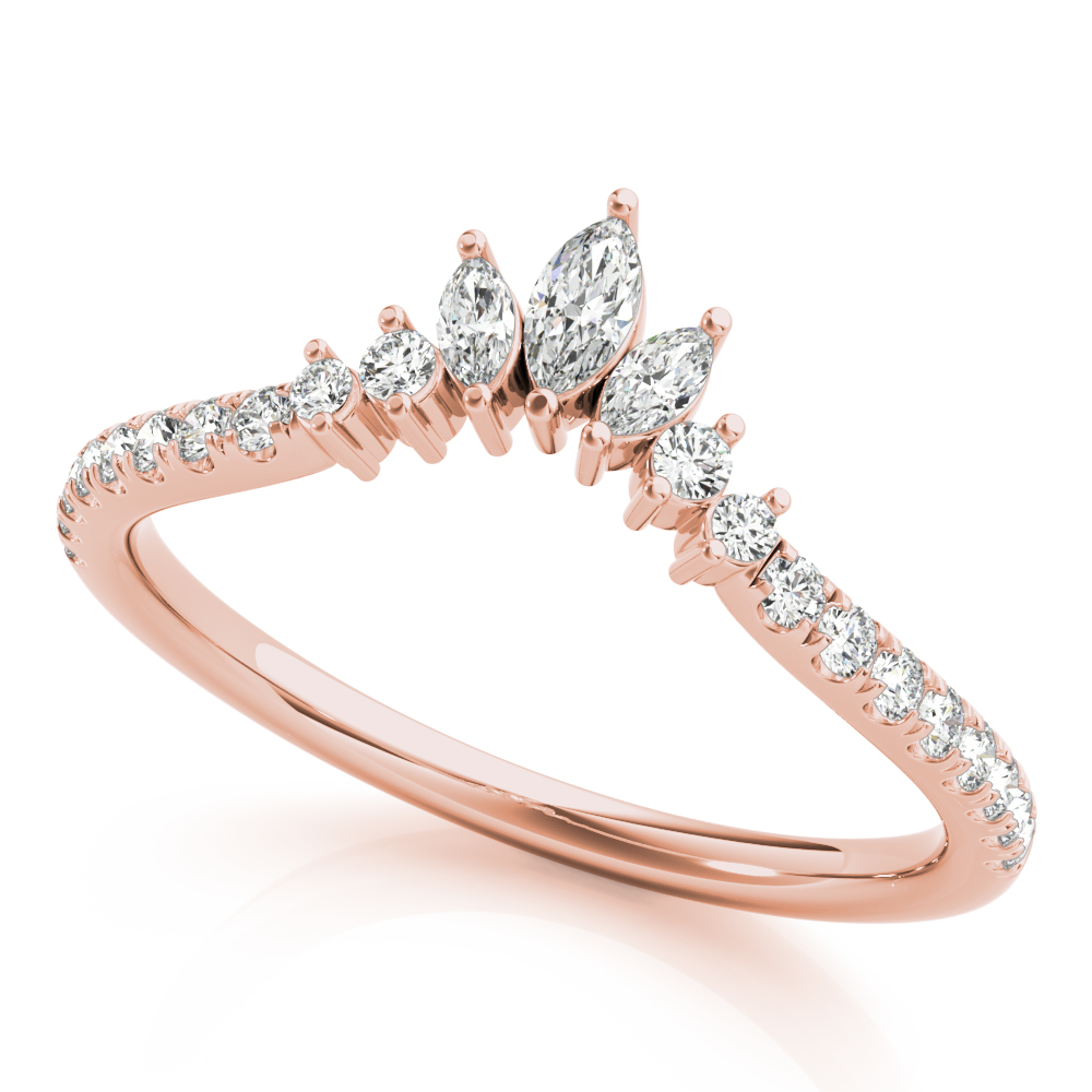 Ladies Round & Marquise Diamond Fashion Ring 0.54 Carat Total Weight   (Lab-Created) 0.54 C.T.W 10K yellow, white or rose gold - view 3