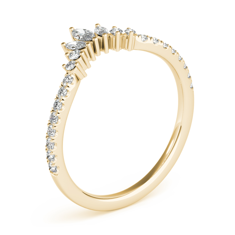  Ladies Round & Marquise Diamond Fashion Ring 0.54 Carat Total Weight   (Lab-Created) 0.54 C.T.W 10K yellow, white or rose gold - view 4