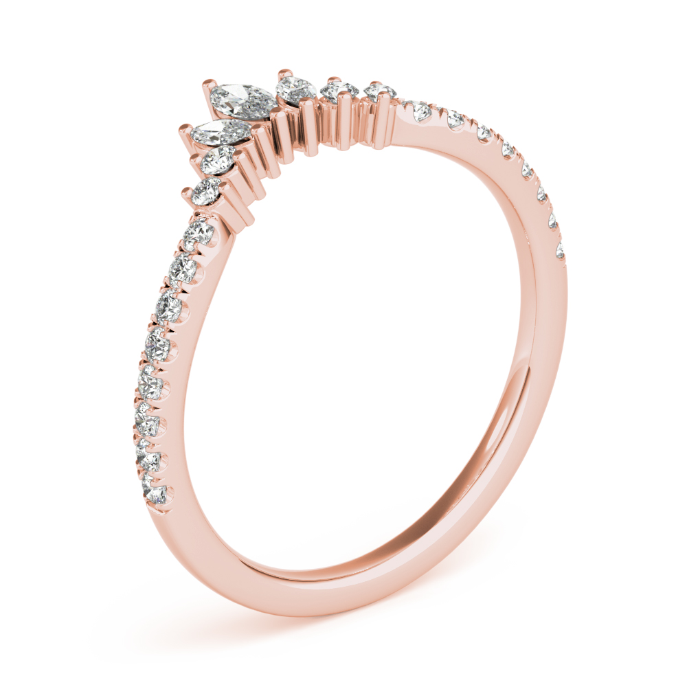  Ladies Round & Marquise Diamond Fashion Ring 0.54 Carat Total Weight   (Lab-Created) 0.54 C.T.W 10K yellow, white or rose gold - view 5