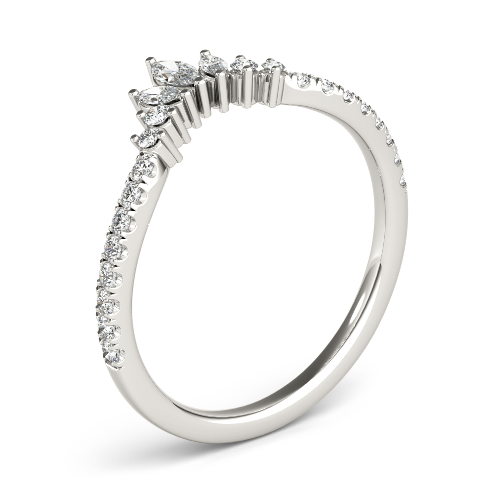  Ladies Round & Marquise Diamond Fashion Ring 0.54 Carat Total Weight   (Lab-Created) 0.54 C.T.W 10K yellow, white or rose gold - view 6