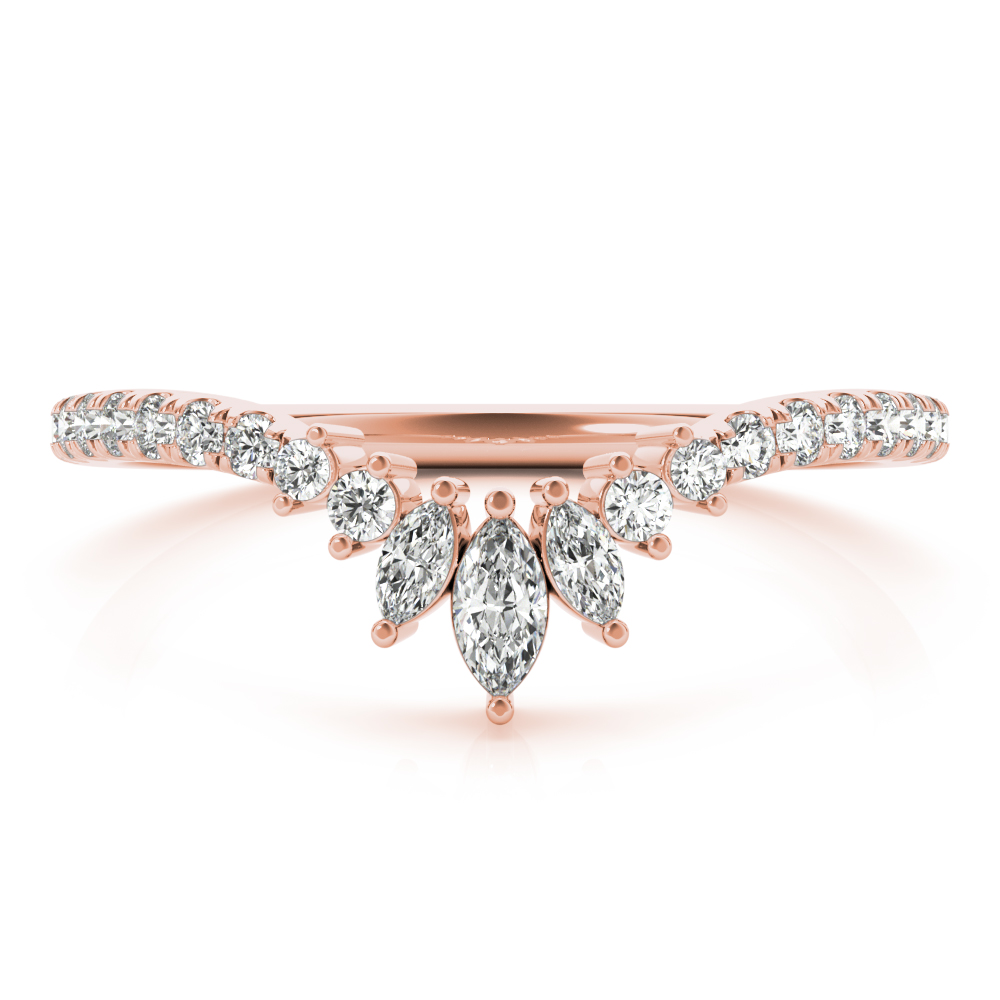  Ladies Round & Marquise Diamond Fashion Ring 0.54 Carat Total Weight   (Lab-Created) 0.54 C.T.W 10K yellow, white or rose gold - view 8