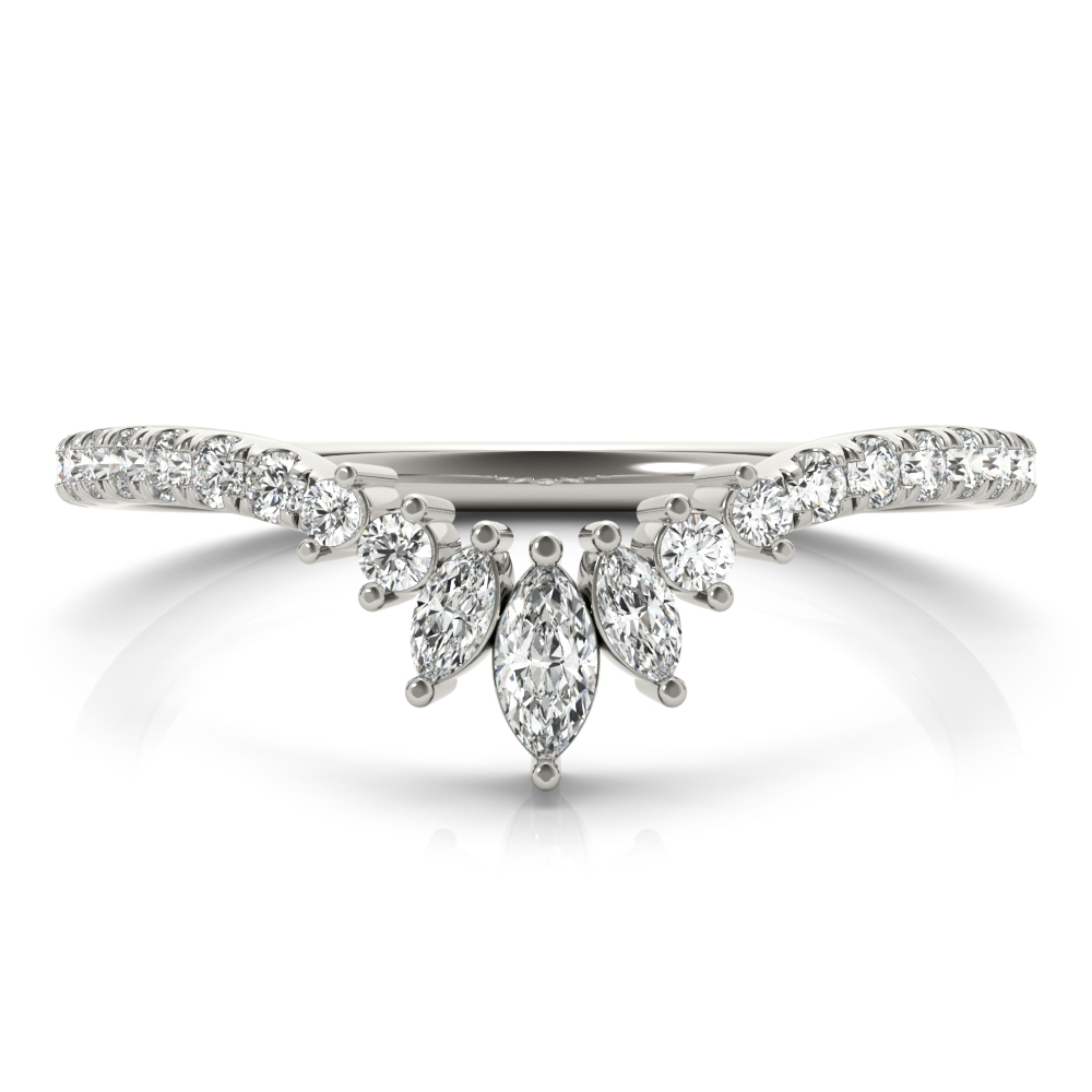  Ladies Round & Marquise Diamond Fashion Ring 0.54 Carat Total Weight   (Lab-Created) 0.54 C.T.W 10K yellow, white or rose gold - view 9