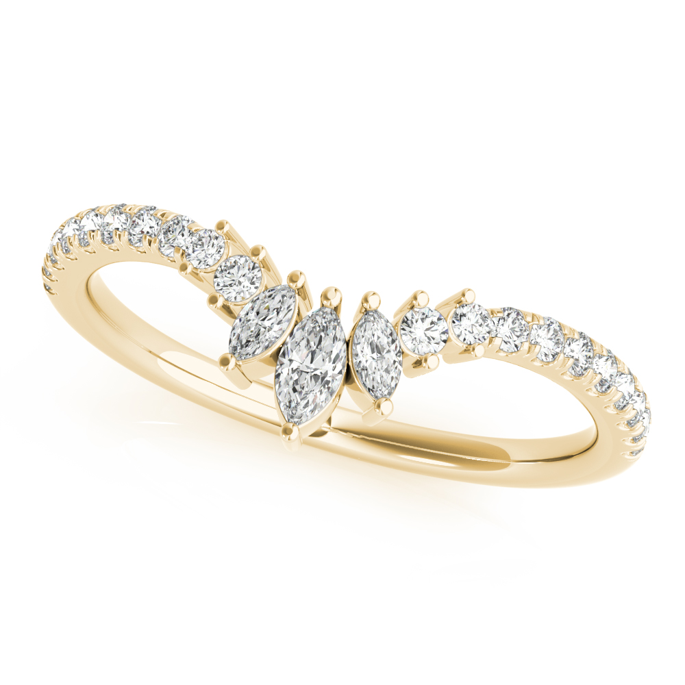  Ladies Round & Marquise Diamond Fashion Ring 0.54 Carat Total Weight   (Lab-Created) 0.54 C.T.W 10K yellow, white or rose gold - view 13