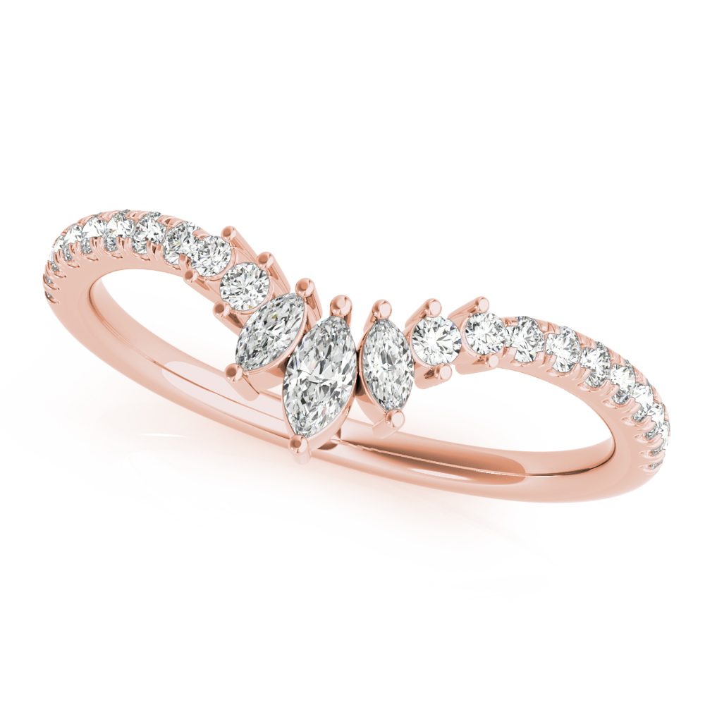  Ladies Round & Marquise Diamond Fashion Ring 0.54 Carat Total Weight   (Lab-Created) 0.54 C.T.W 10K yellow, white or rose gold - view 14