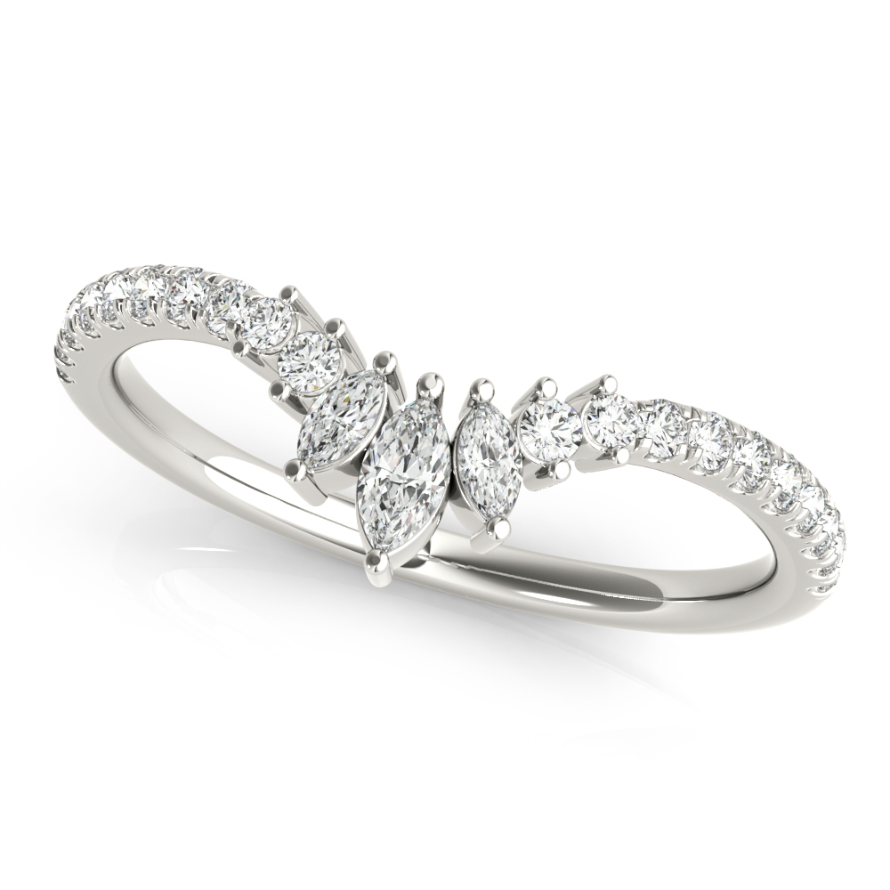  Ladies Round & Marquise Diamond Fashion Ring 0.54 Carat Total Weight   (Lab-Created) 0.54 C.T.W 10K yellow, white or rose gold - view 15