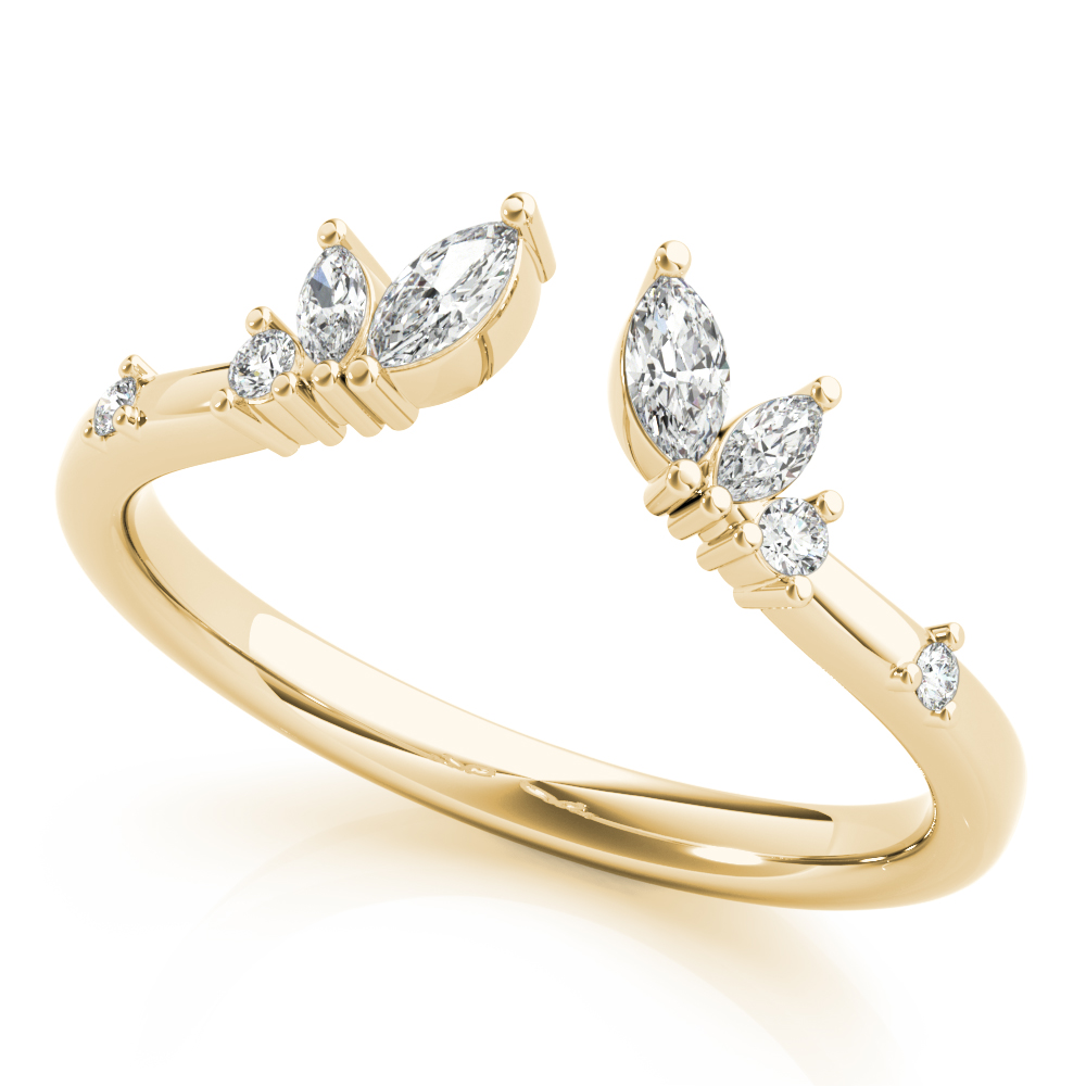  Ladies Round & Marquise Open Chevron Ring 1/2 Carat Total Weight   (Lab-Created) 0.50 C.T.W 10K yellow, white or rose gold - view 2