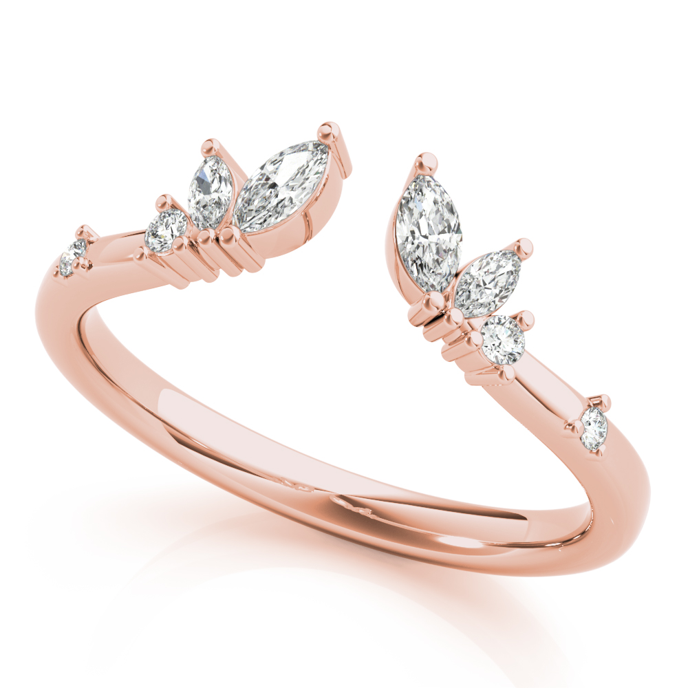  Ladies Round & Marquise Open Chevron Ring 1/2 Carat Total Weight   (Lab-Created) 0.50 C.T.W 10K yellow, white or rose gold - view 3