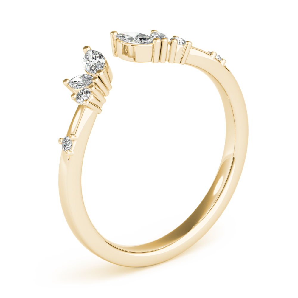  Ladies Round & Marquise Open Chevron Ring 1/2 Carat Total Weight   (Lab-Created) 0.50 C.T.W 10K yellow, white or rose gold - view 4