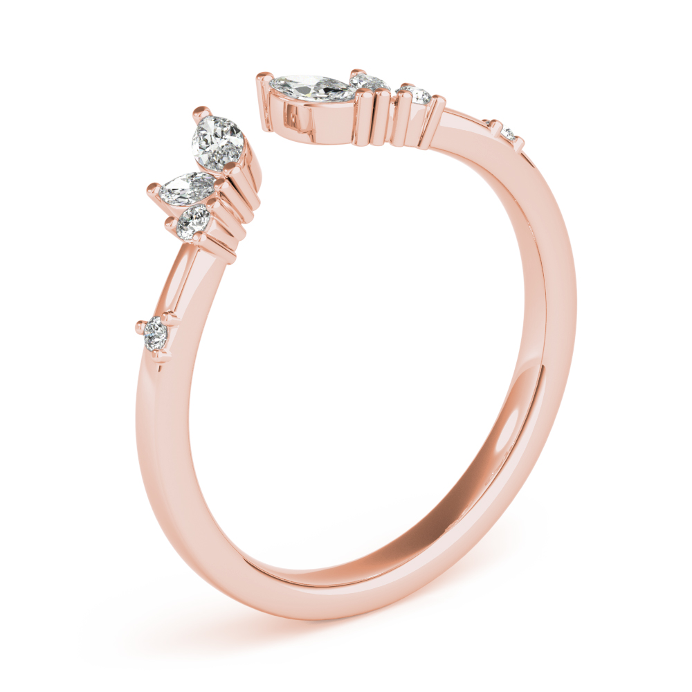  Ladies Round & Marquise Open Chevron Ring 1/2 Carat Total Weight   (Lab-Created) 0.50 C.T.W 10K yellow, white or rose gold - view 5