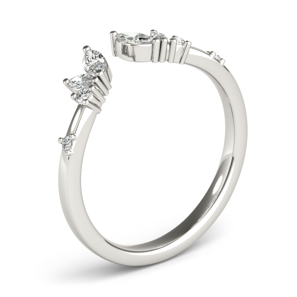  Ladies Round & Marquise Open Chevron Ring 1/2 Carat Total Weight   (Lab-Created) 0.50 C.T.W 10K yellow, white or rose gold - view 6