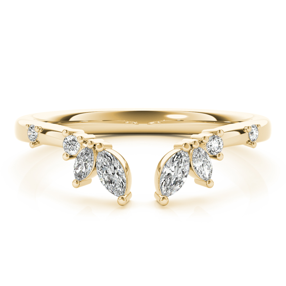  Ladies Round & Marquise Open Chevron Ring 1/2 Carat Total Weight   (Lab-Created) 0.50 C.T.W 10K yellow, white or rose gold - view 7