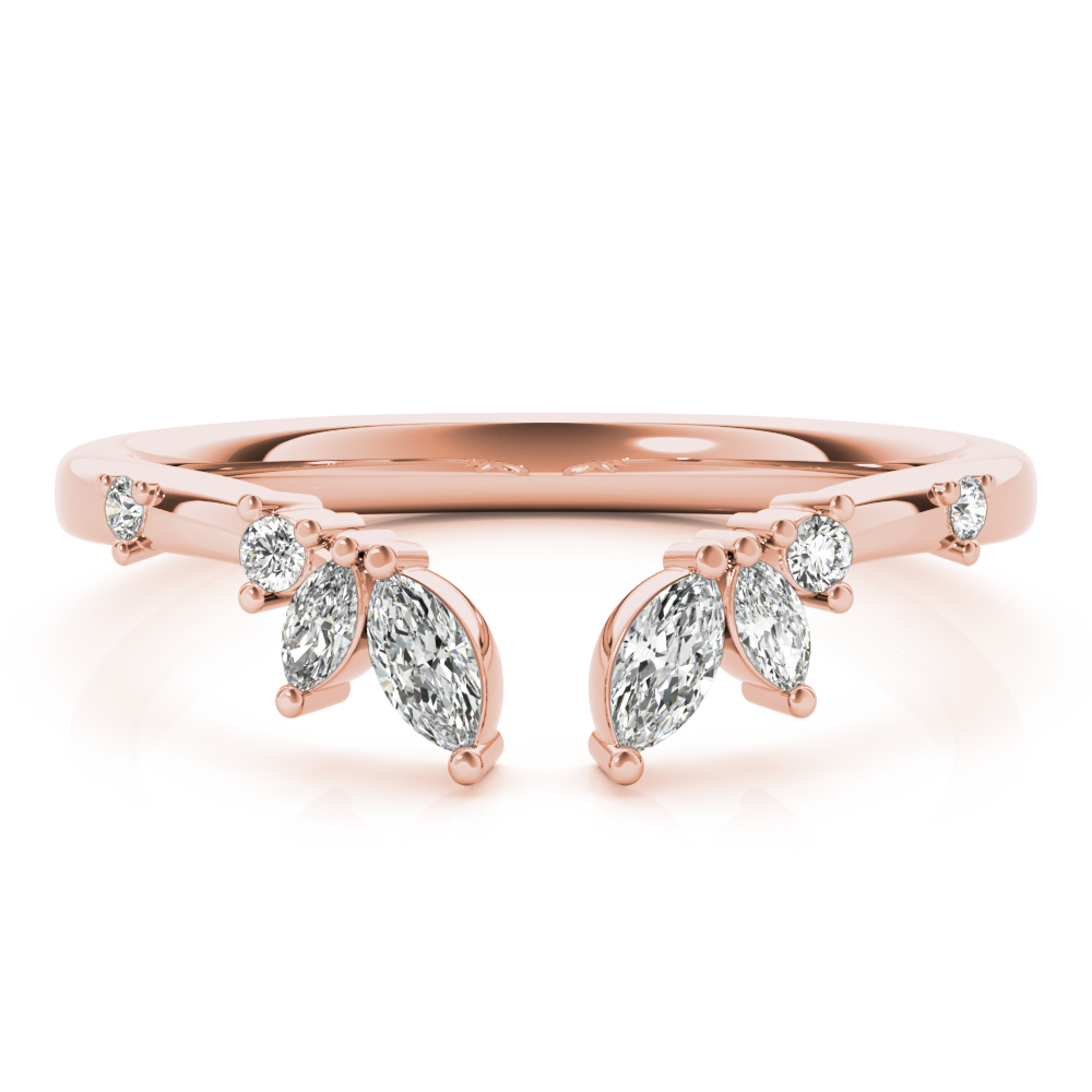  Ladies Round & Marquise Open Chevron Ring 1/2 Carat Total Weight   (Lab-Created) 0.50 C.T.W 10K yellow, white or rose gold - view 8