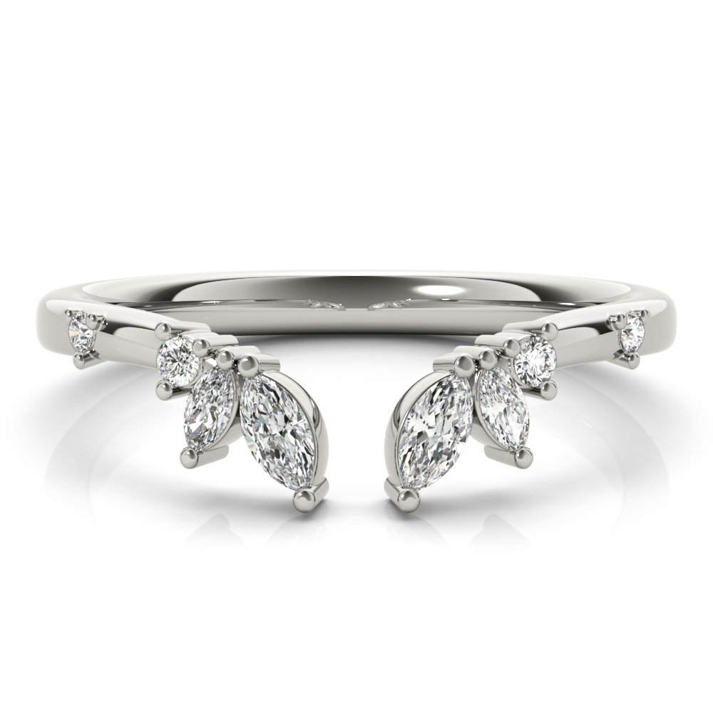  Ladies Round & Marquise Open Chevron Ring 1/2 Carat Total Weight   (Lab-Created) 0.50 C.T.W 10K yellow, white or rose gold - view 9