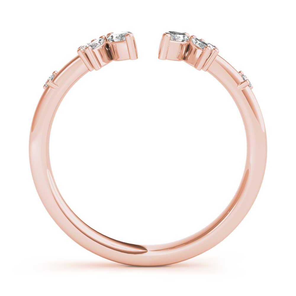  Ladies Round & Marquise Open Chevron Ring 1/2 Carat Total Weight   (Lab-Created) 0.50 C.T.W 10K yellow, white or rose gold - view 11