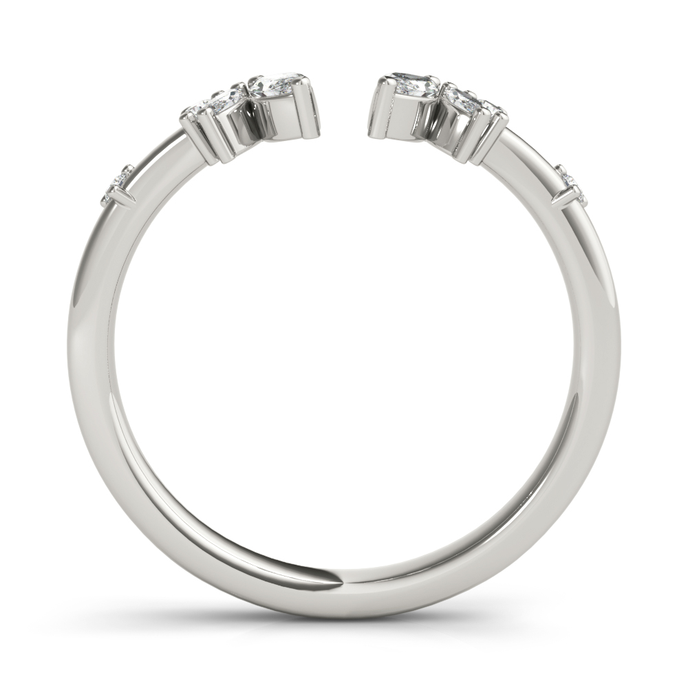  Ladies Round & Marquise Open Chevron Ring 1/2 Carat Total Weight   (Lab-Created) 0.50 C.T.W 10K yellow, white or rose gold - view 12