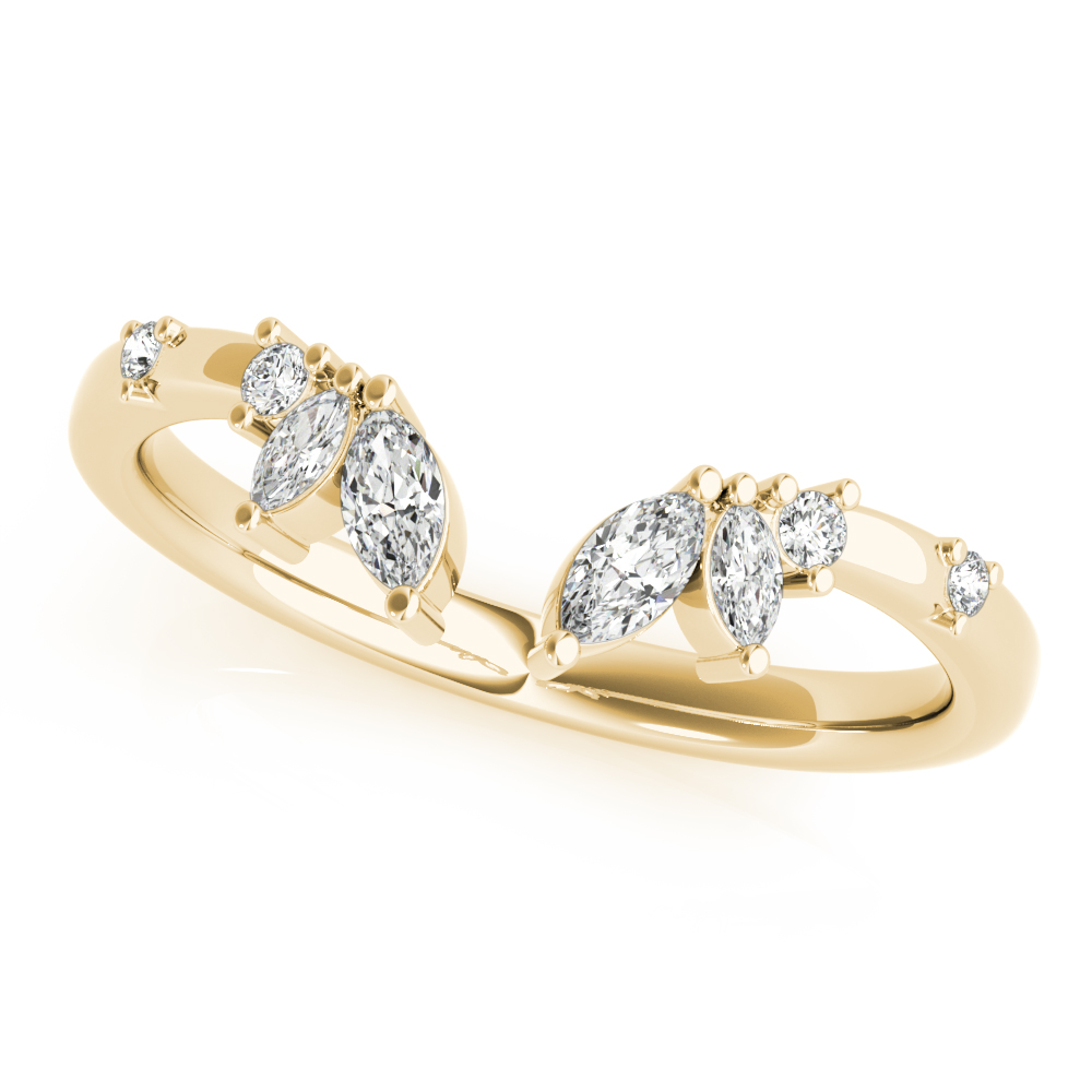  Ladies Round & Marquise Open Chevron Ring 1/2 Carat Total Weight   (Lab-Created) 0.50 C.T.W 10K yellow, white or rose gold - view 13