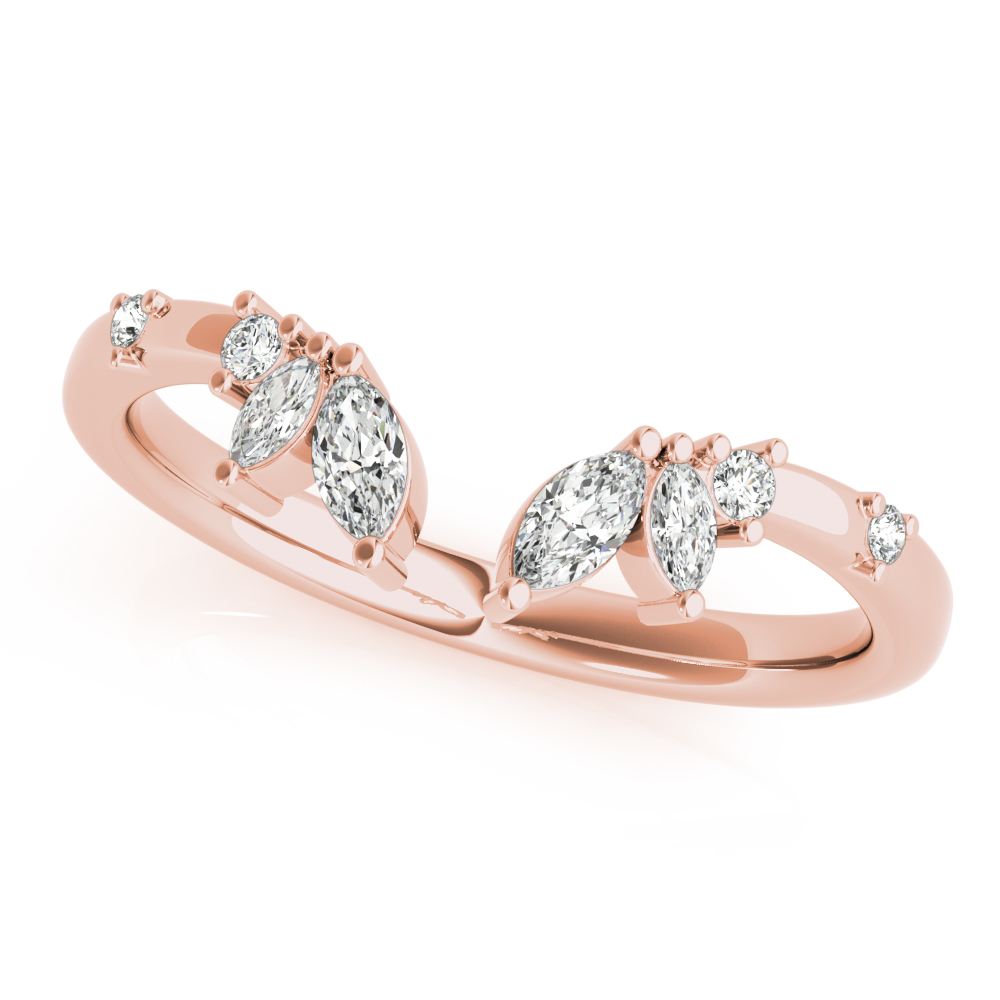  Ladies Round & Marquise Open Chevron Ring 1/2 Carat Total Weight   (Lab-Created) 0.50 C.T.W 10K yellow, white or rose gold - view 14