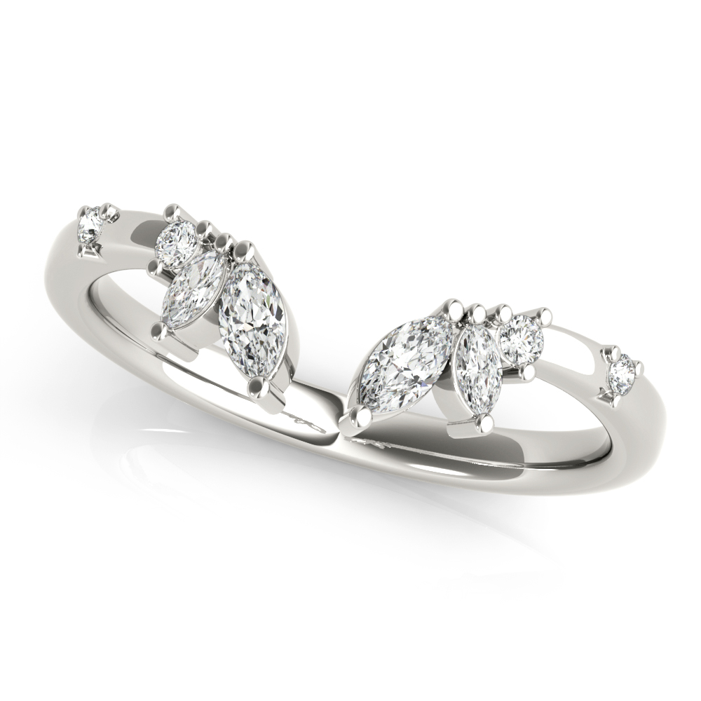  Ladies Round & Marquise Open Chevron Ring 1/2 Carat Total Weight   (Lab-Created) 0.50 C.T.W 10K yellow, white or rose gold - view 15