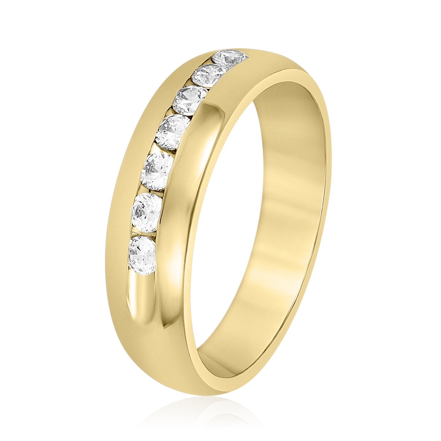  Ladies **Tapers See Ccm *6Mm Heavy Wt Ring 1.0 Carat Total Weight 0.49 CT 0.98 C.T.W Platinum - view 3