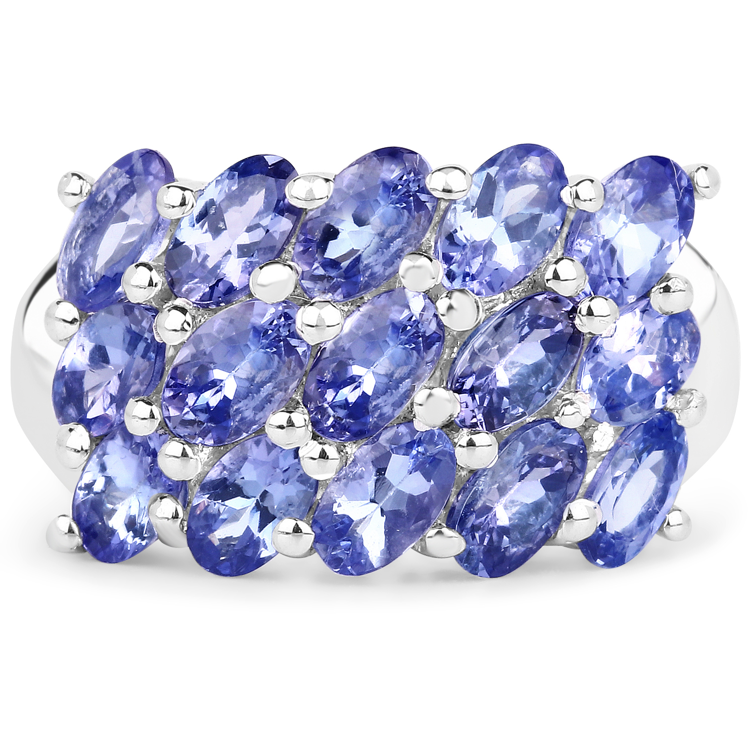 3.75 Carat Genuine Tanzanite .925 Sterling Silver Ring 3.75 C.T.W Sterling Silver - view 2