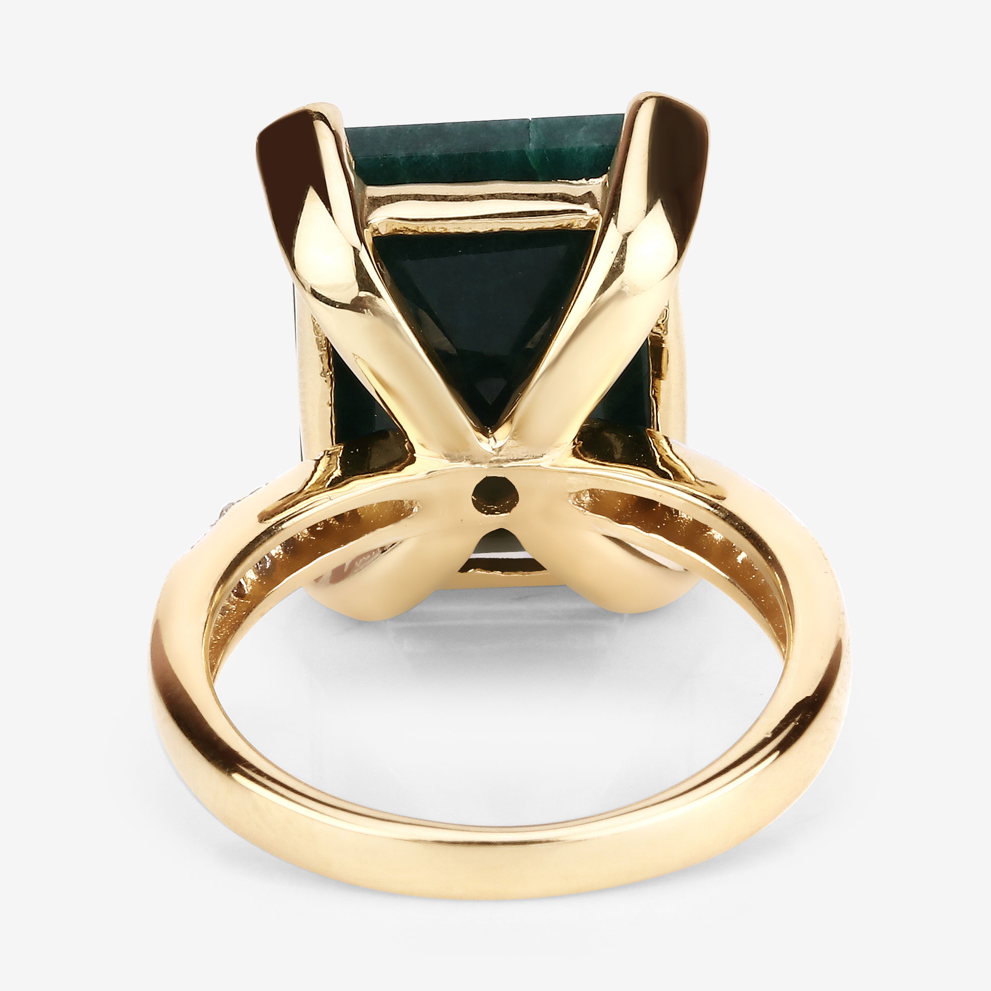 7.64 Carat Dyed Emerald and White Diamond .925 Sterling Silver Ring 7.64 C.T.W Sterling Silver - view 6