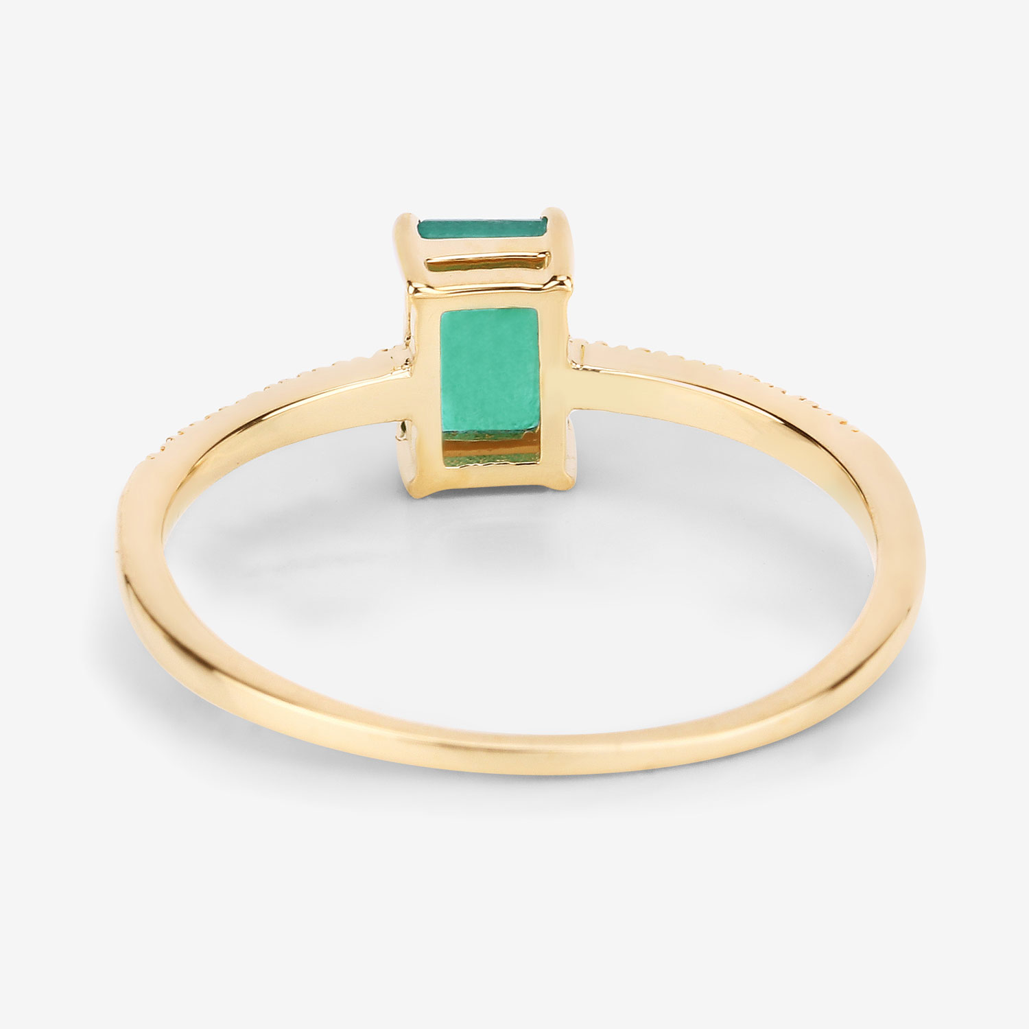 0.59 Carat Genuine Zambian Emerald and White Diamond 14K Yellow Gold Ring 0.59 C.T.W 14K yellow or white gold - view 8