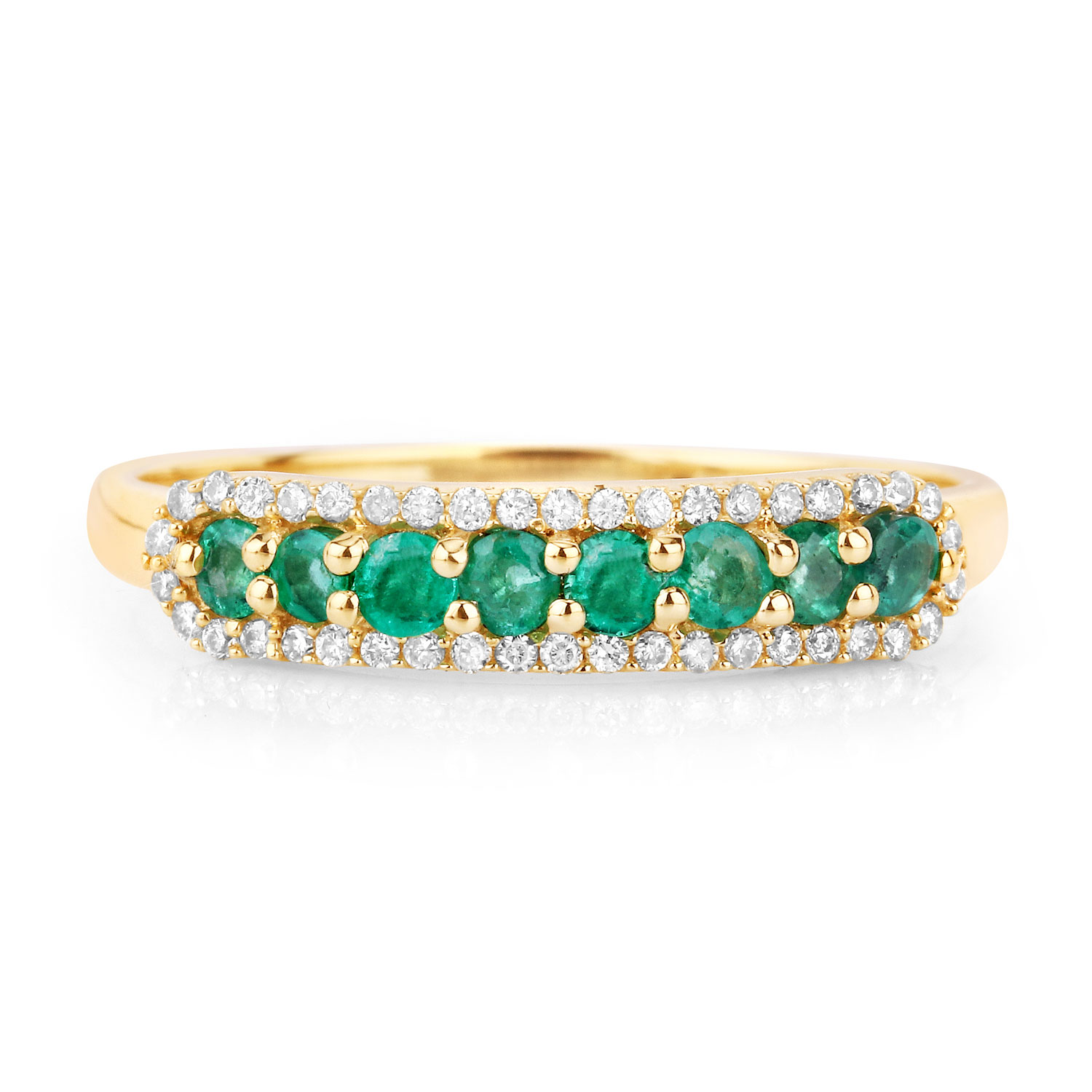 0.35 Carat Genuine Zambian Emerald and White Diamond 14K Yellow Gold Ring 0.35 C.T.W 14K yellow or white gold - view 4
