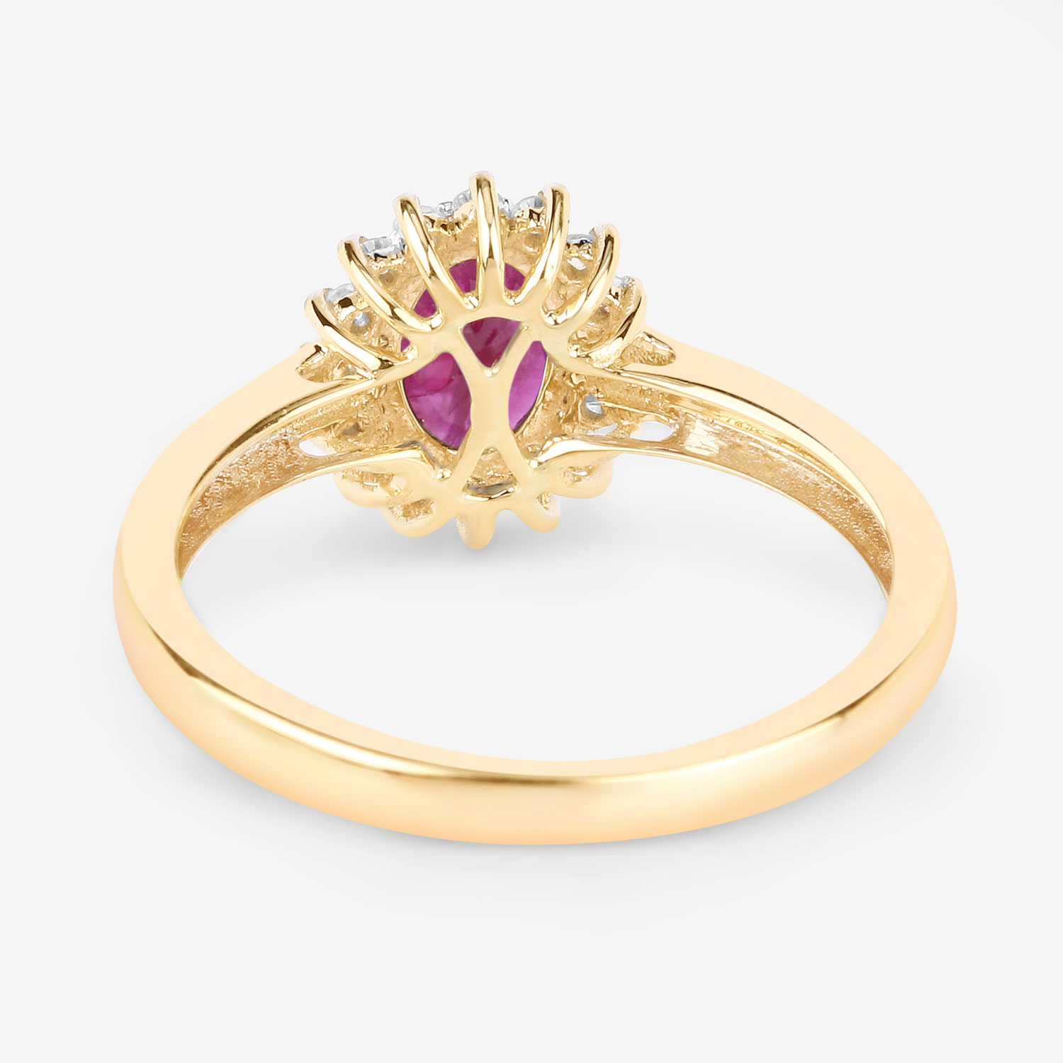 1.01 Carat Genuine Ruby and White Diamond 10K Yellow Gold Ring 1.01 C.T.W 10K yellow or white gold - view 6