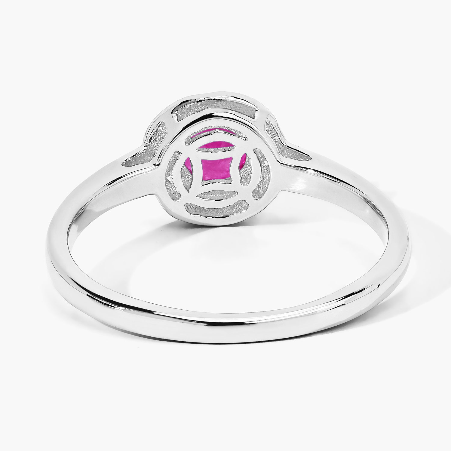0.64 Carat Genuine Mozambique Ruby and Lab Grown Diamond .925 Sterling Silver Ring 0.64 C.T.W Sterling Silver - view 4
