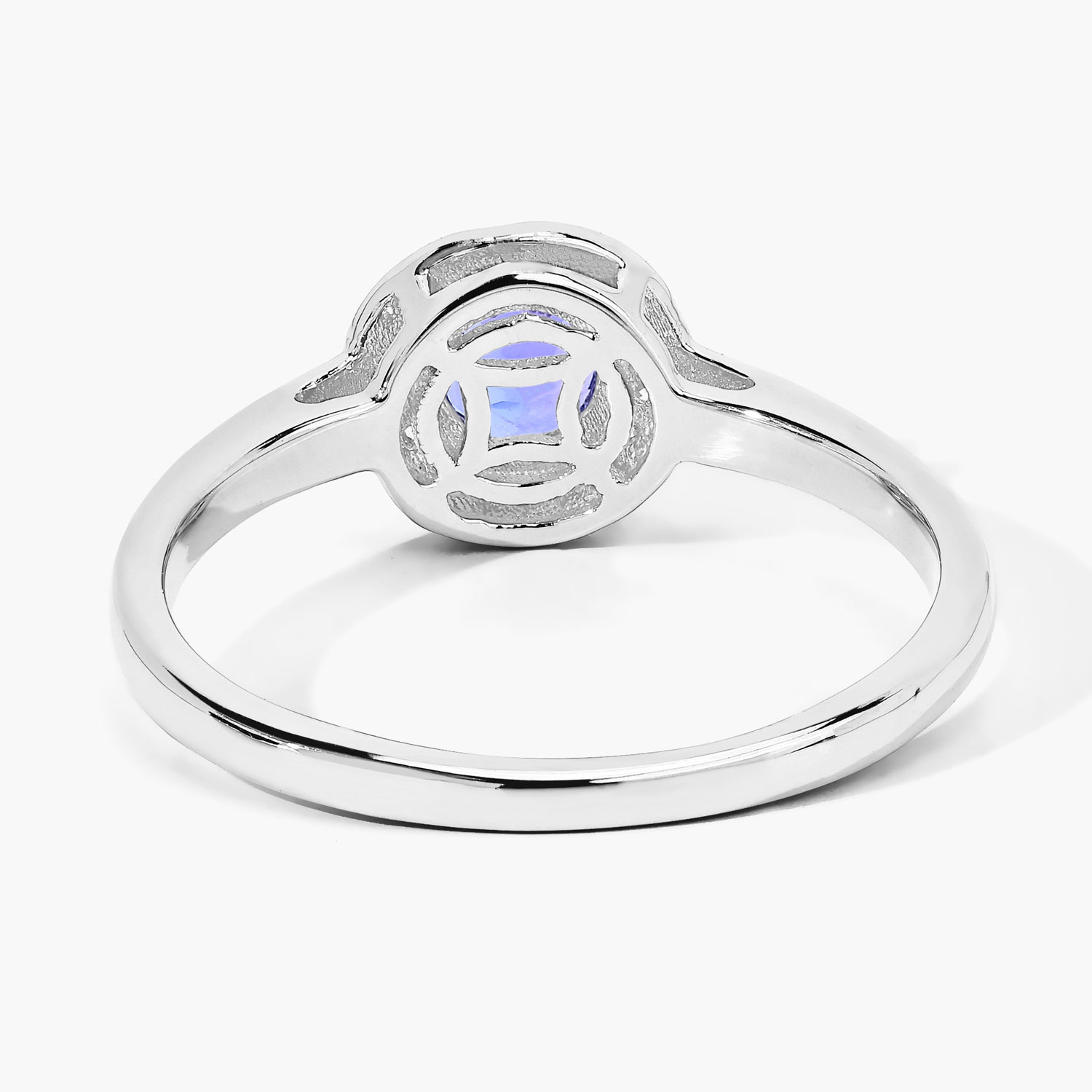 0.56 Carat Genuine Tanzanite and Lab Grown Diamond .925 Sterling Silver Ring 0.56 C.T.W Sterling Silver - view 4
