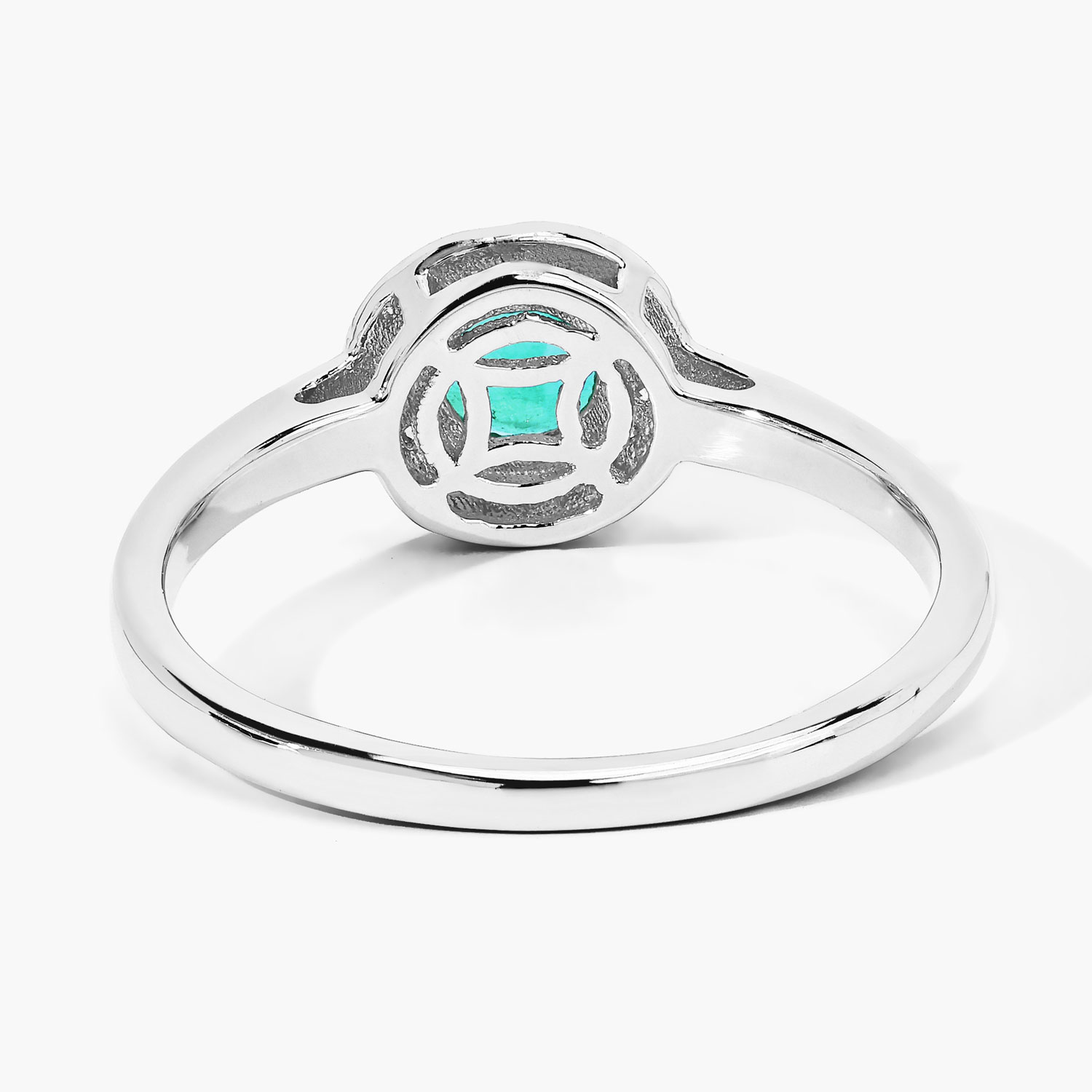 0.51 Carat Genuine Zambian Emerald and Lab Grown Diamond .925 Sterling Silver Ring 0.51 C.T.W Sterling Silver - view 6