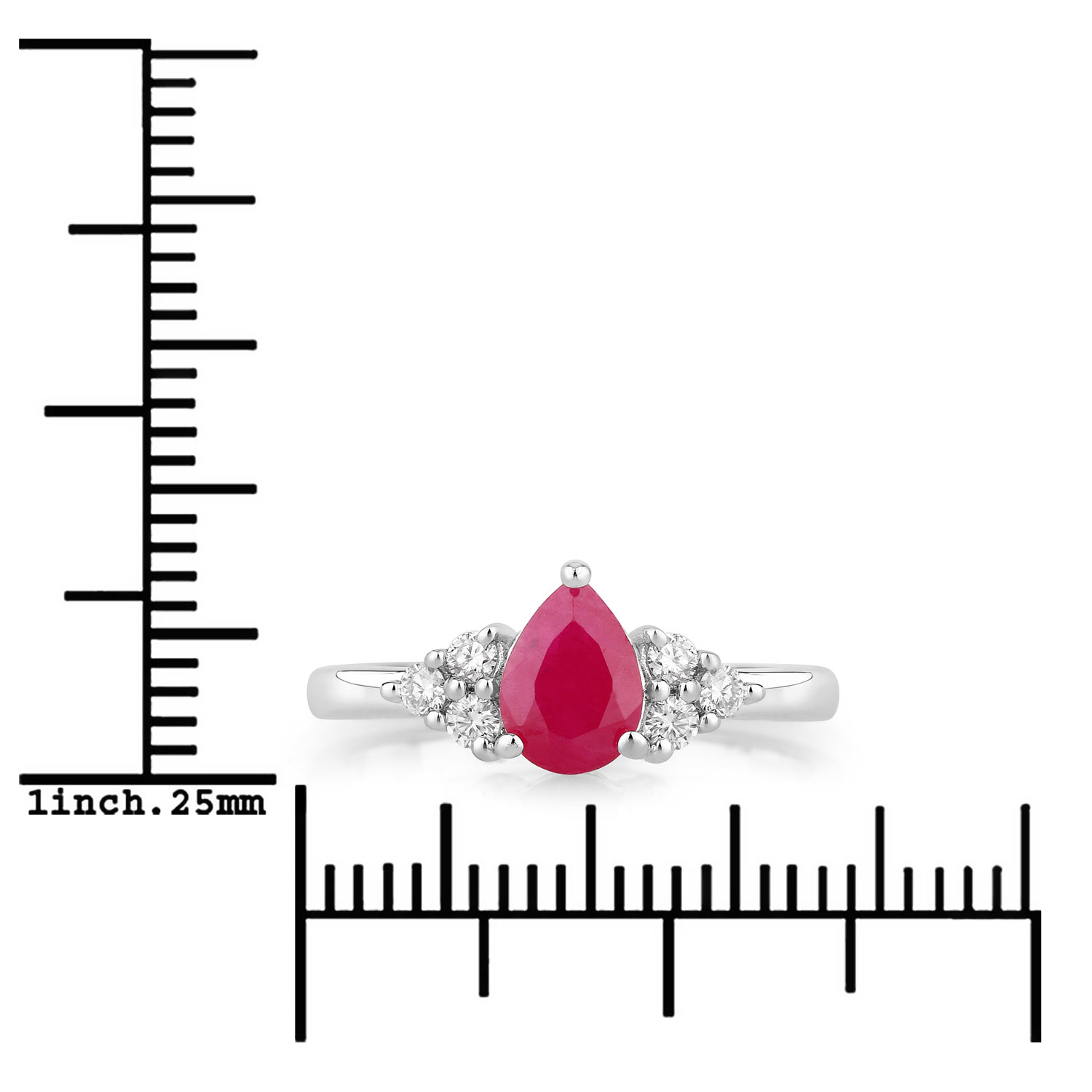 1.01 Carat Genuine Mozambique Ruby and Lab Grown Diamond .925 Sterling Silver Ring 1.01 C.T.W Sterling Silver - view 6