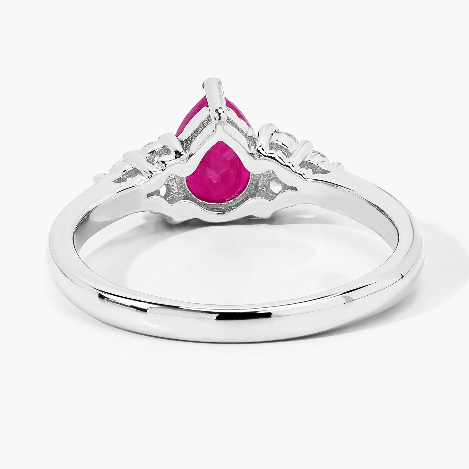 1.01 Carat Genuine Mozambique Ruby and Lab Grown Diamond .925 Sterling Silver Ring 1.01 C.T.W Sterling Silver - view 4